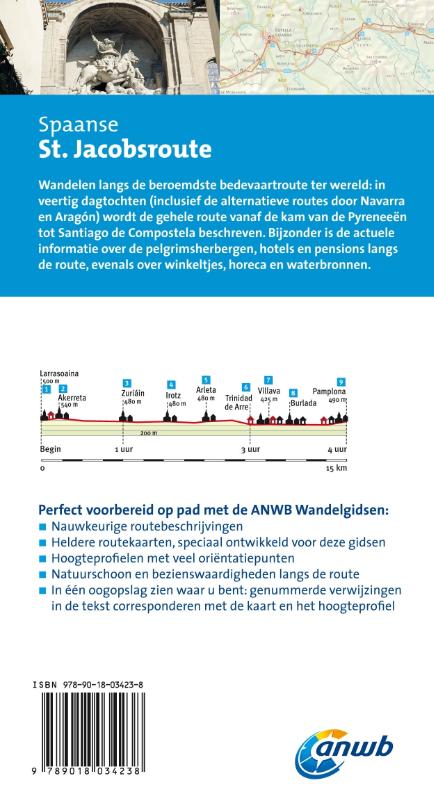 Spaanse St. Jacobsroute / ANWB wandelgids achterkant