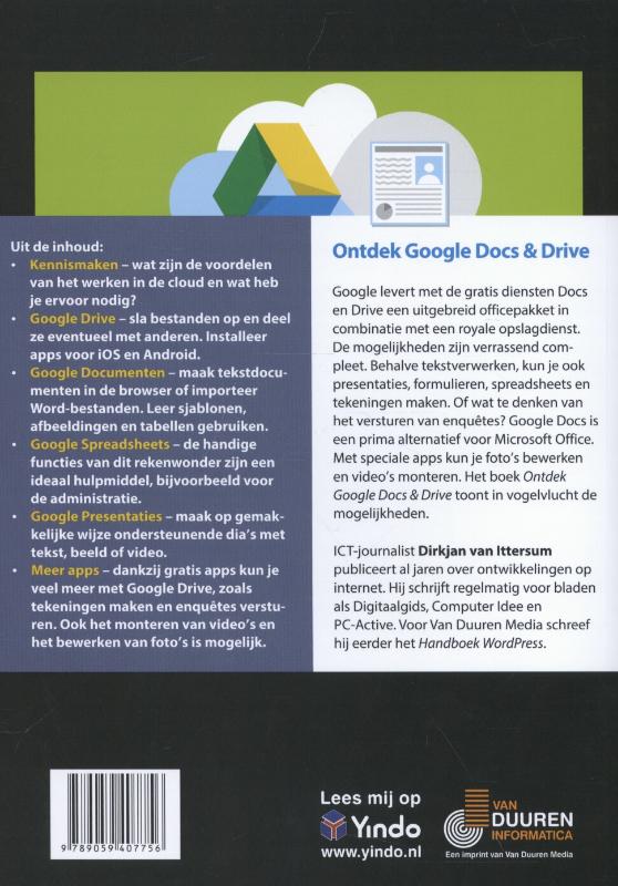 Google docs en drive / Ontdek Google docs en drive / Ontdek achterkant