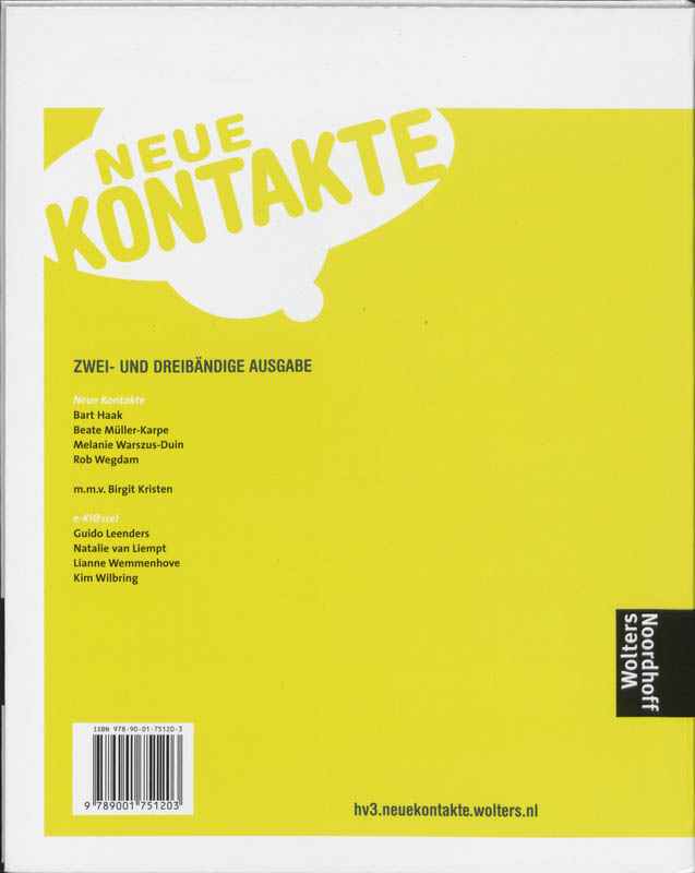 Neue Kontakte / 3 Havo/Vwo / Deel Textbuch achterkant