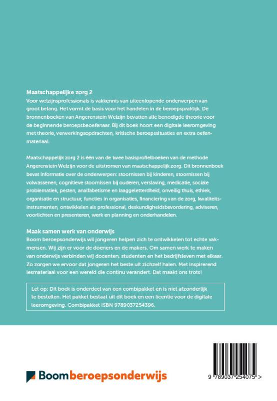 Maatschappelijke zorg / 2 / Angerenstein Welzijn Maatschappelijke zorg / 2 / Angerenstein Welzijn achterkant