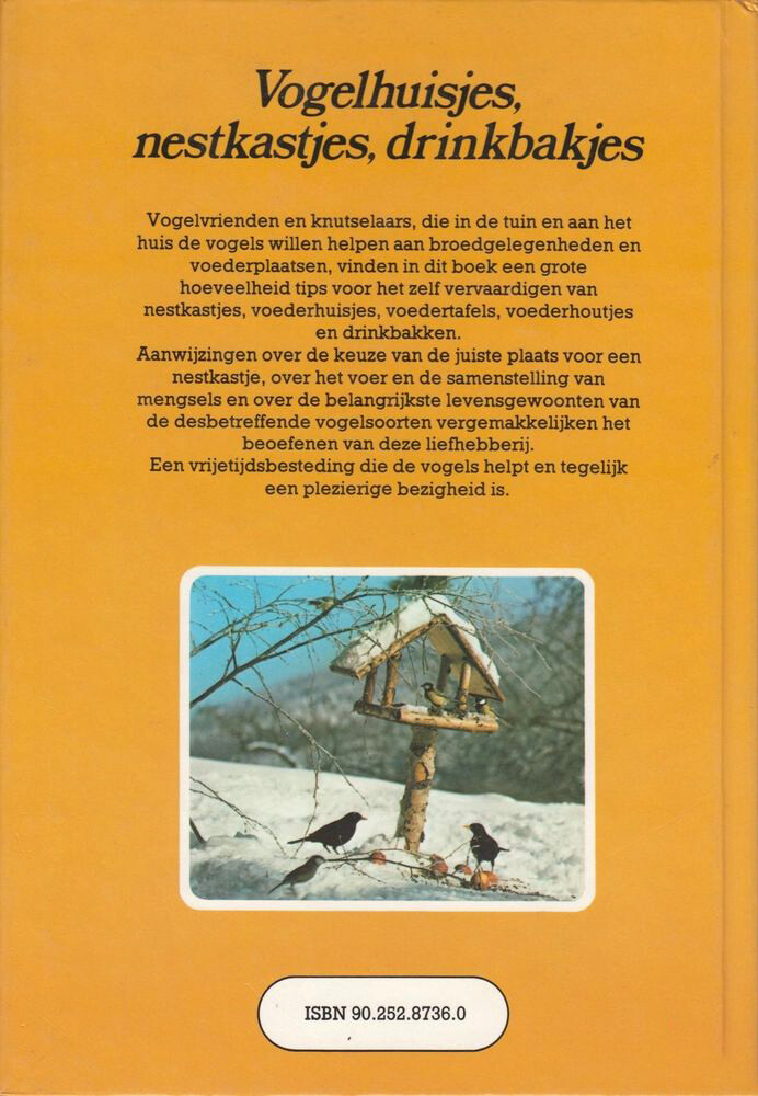 Vogelhuisjes, nestkastjes, drinkbakjes / Kado-boek achterkant
