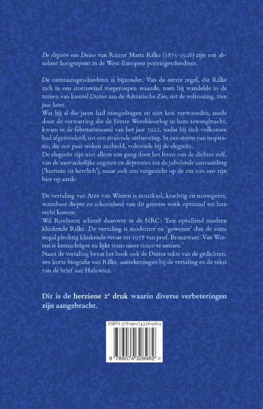 De elegieën van Duino achterkant