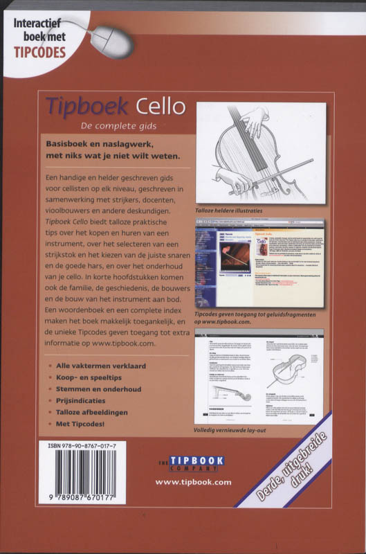 Tipboek Cello achterkant