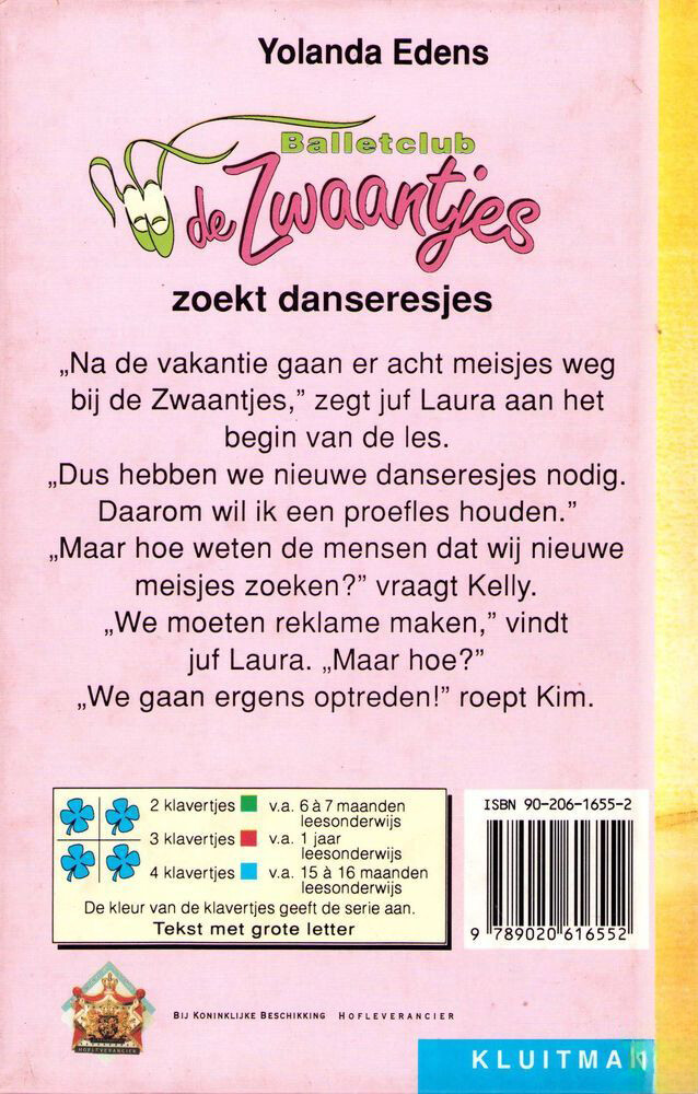 Balletclub De Zwaantjes zoekt danseresjes / Klavertje vier achterkant