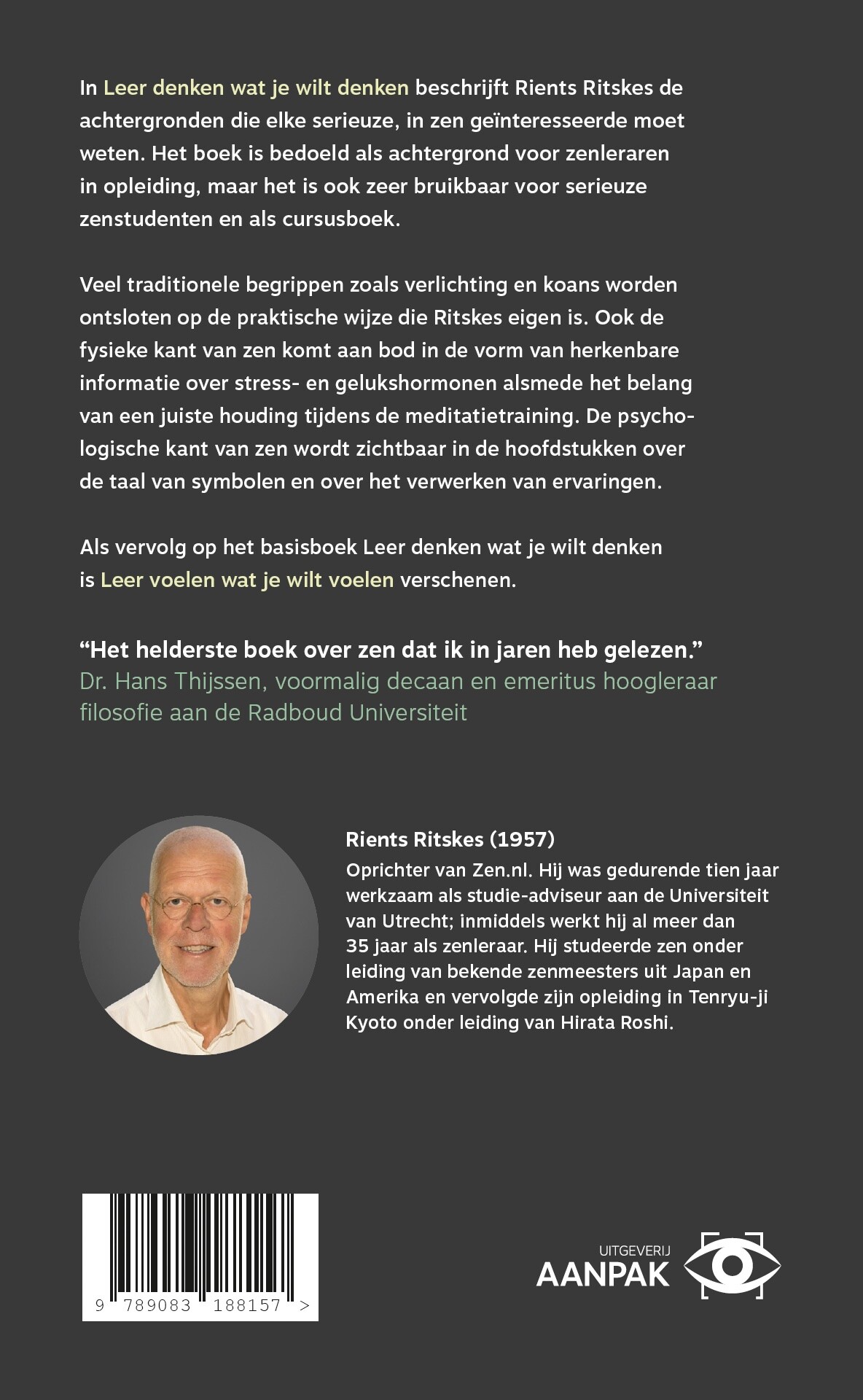 Leer denken wat je wilt denken achterkant