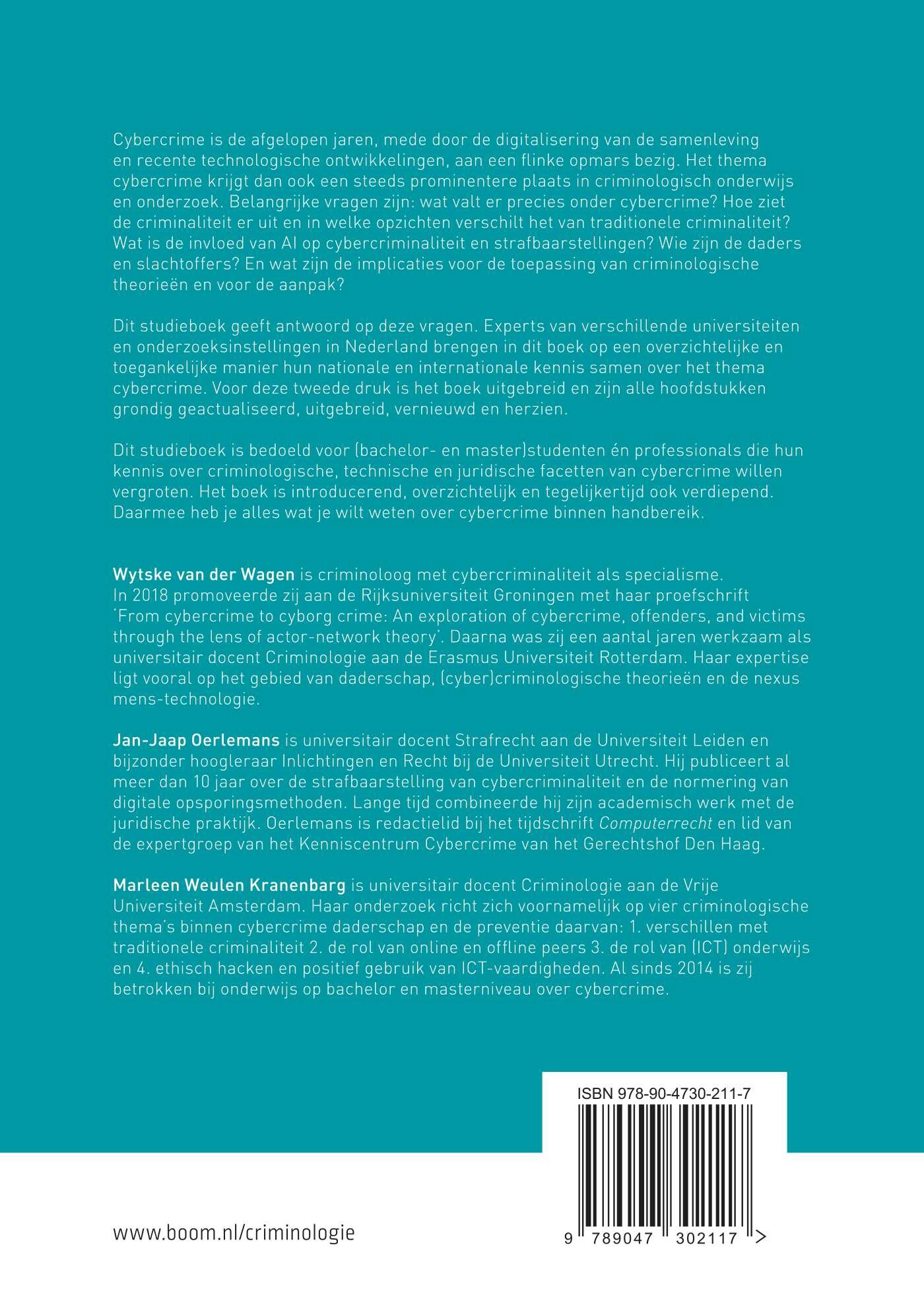 Basisboek cybercriminaliteit / Boom studieboeken criminologie achterkant