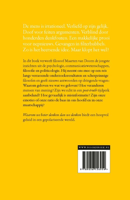 Waarom we beter denken dan we denken achterkant