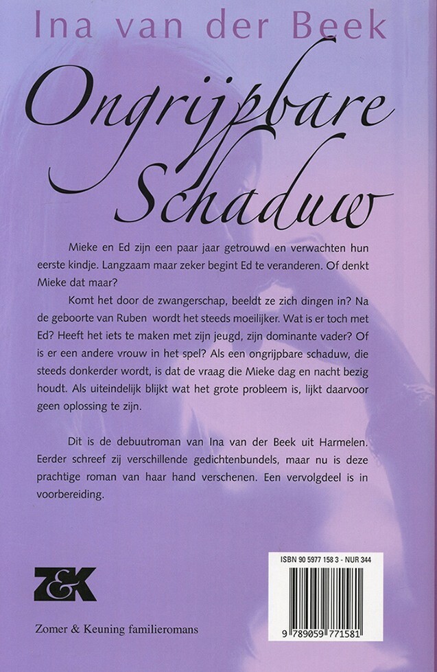 Ongrijpbare schaduw / Zomer en Keuning familieromans achterkant