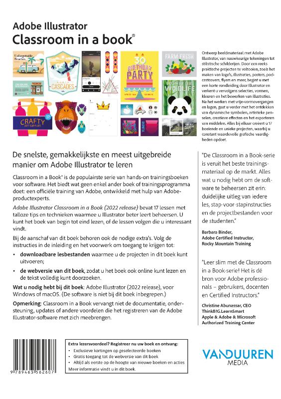 Classroom in a book: Illustrator 2022, Nederlandse editie achterkant