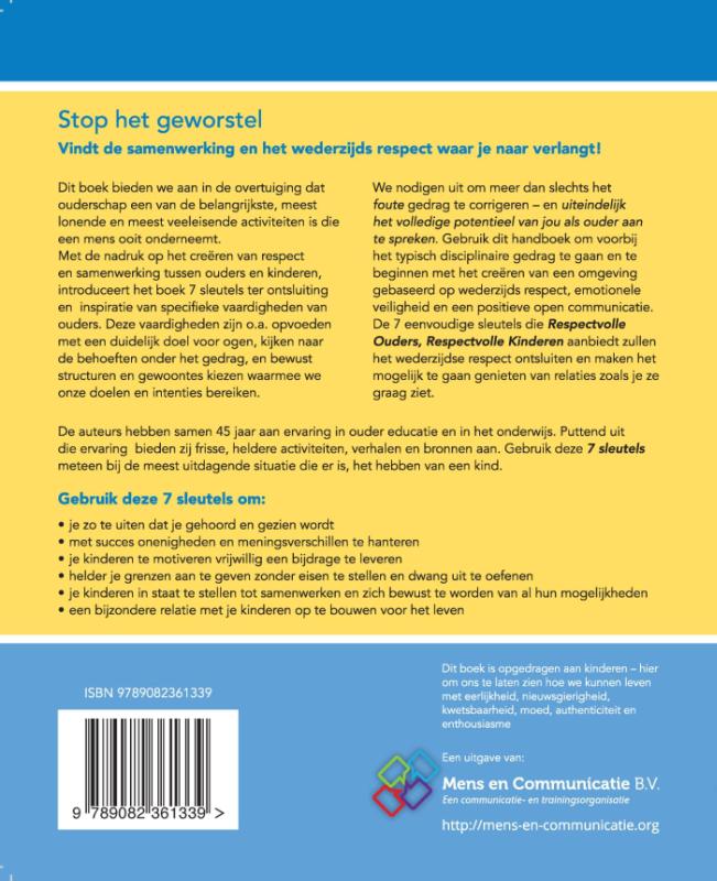 Respectvolle ouders, respectvolle kinderen achterkant
