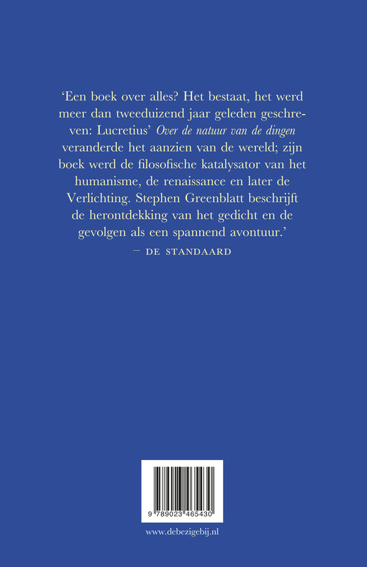 De zwenking - Stephen Greenblatt achterkant