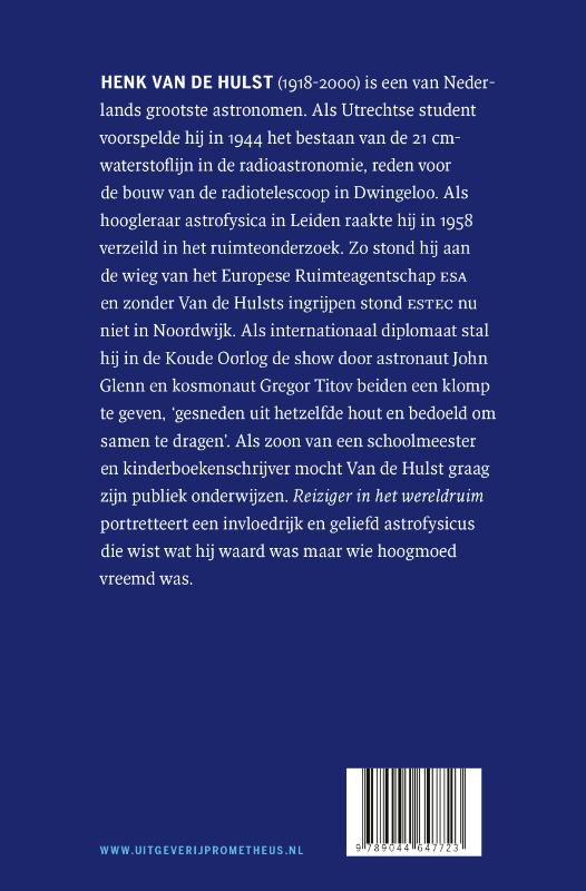 Reiziger in het wereldruim achterkant