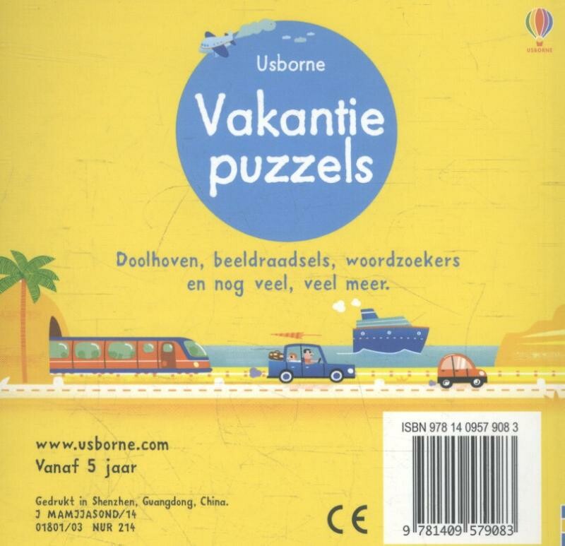 Vakantie puzzels achterkant