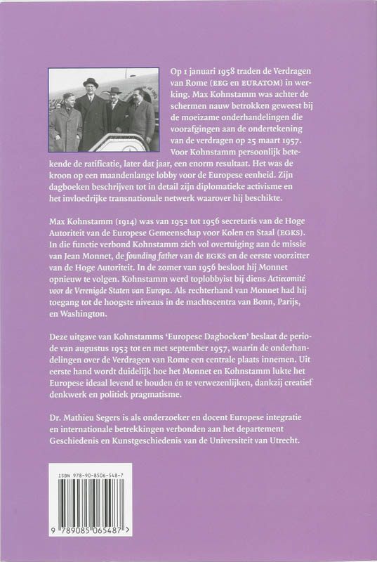 De Europese dagboeken van Max Kohnstamm De Europese dagboeken van Max Kohnstamm achterkant