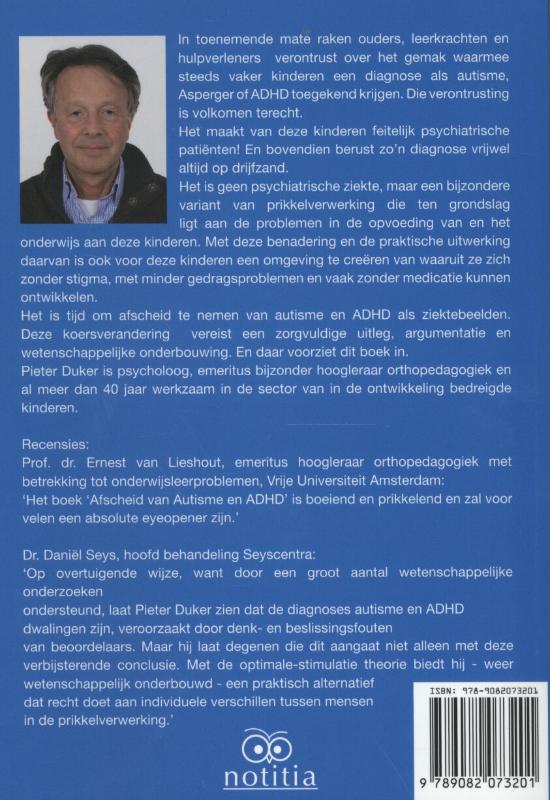 Afscheid van autisme en adhd achterkant