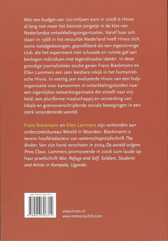 Hivos! 1968-2008 achterkant