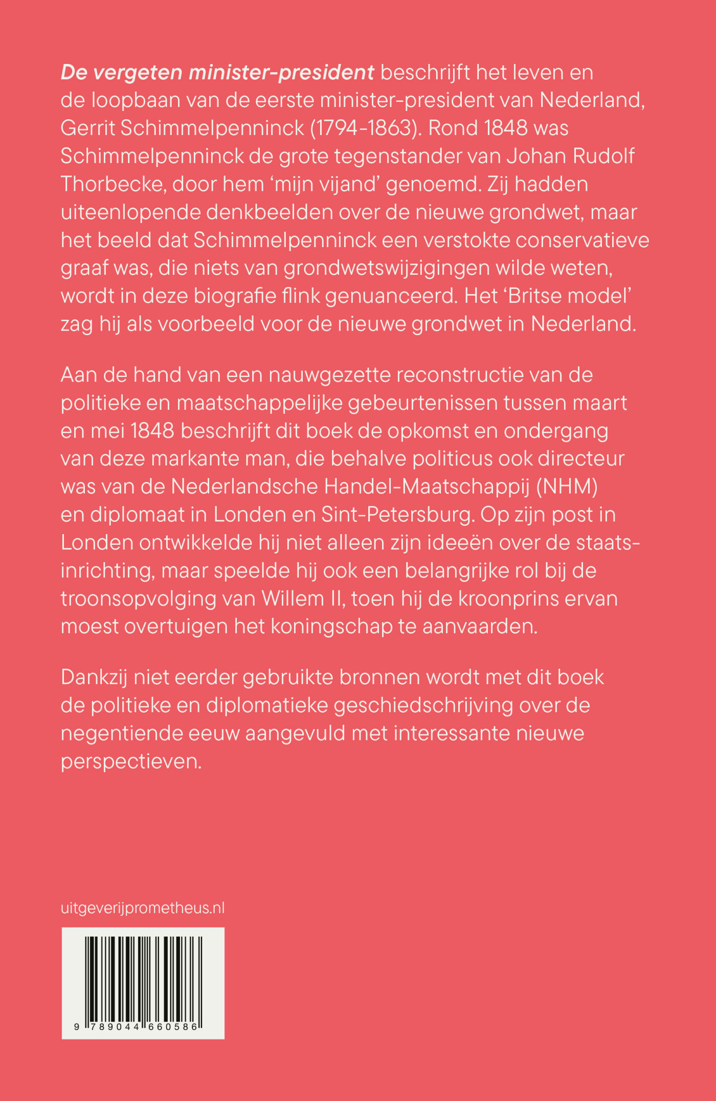 De vergeten minister-president achterkant