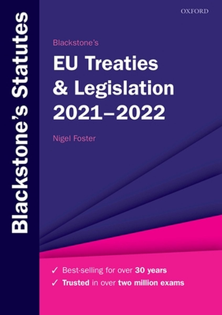 boekenbalie_9780192898401_cover Blackstone's EU Treaties & Legislation 2021-2022