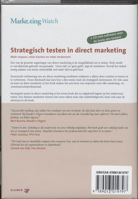 Strategisch testen in direct marketing + Cd-ROM achterkant