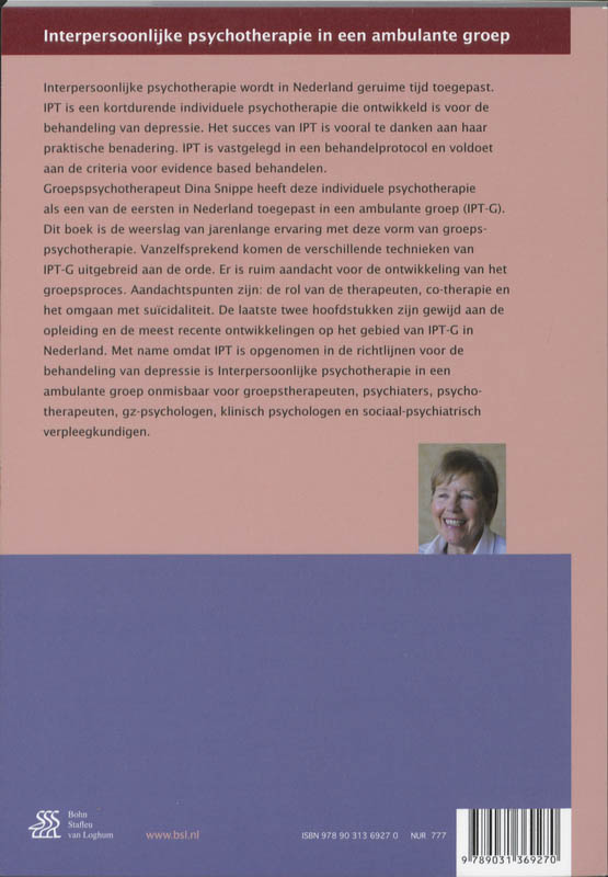 Interpersoonlijke psychotherapie in een ambulante groep achterkant