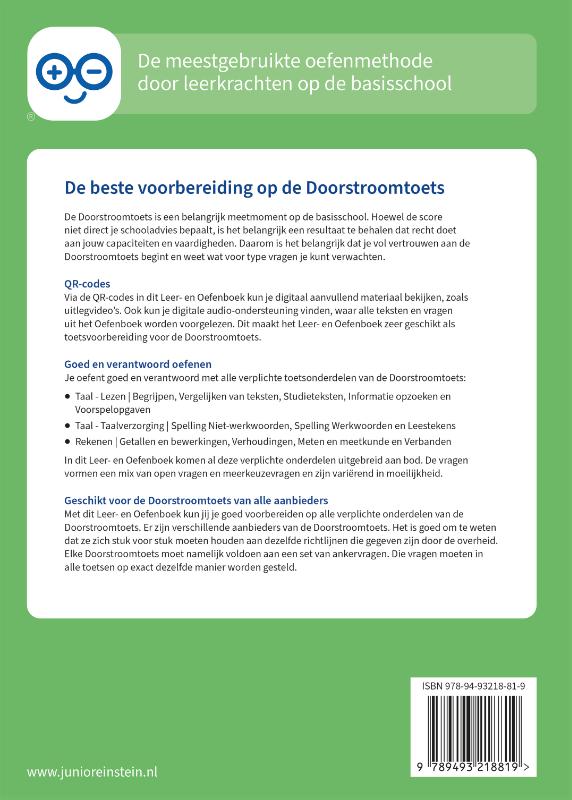 Doorstroomtoets / 1 groep 8 / Leer- en Oefenboek / Deel 1 / 1 achterkant