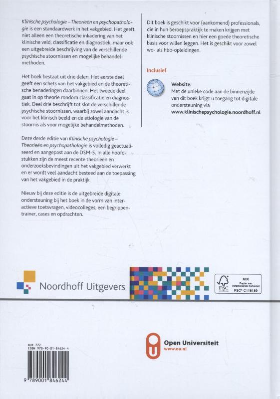 Klinische psychologie / Vast Boek Klinische psychologie / Vast Boek achterkant
