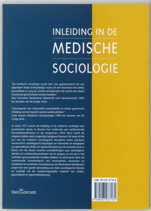 Inleiding in de medische sociologie achterkant