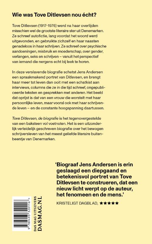 Tove Ditlevsen, de biografie achterkant