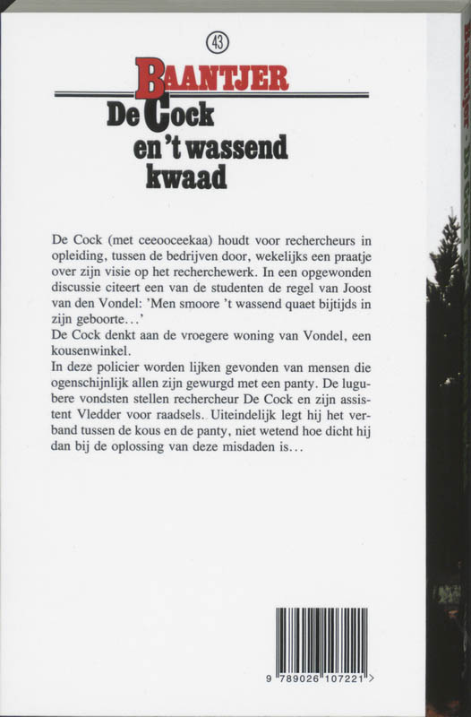 De Cock en 't wassend kwaad / Baantjer / 43 achterkant