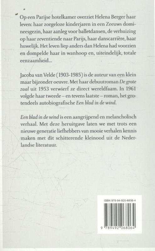 Een blad in de wind achterkant