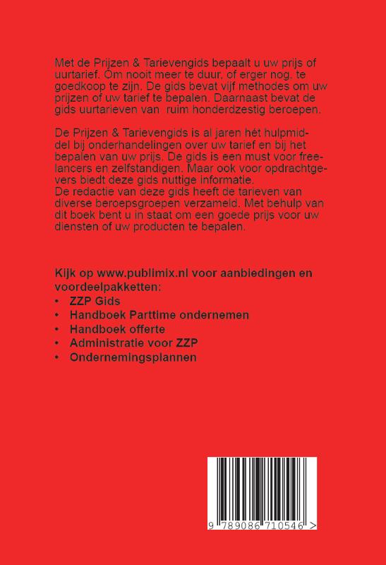 Prijzen & Tarievengids 2018 achterkant