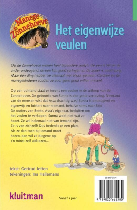 Het eigenwijze veulen / Manege De Zonnehoeve achterkant