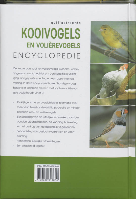 Kooi- en volierevogels encyclopedie achterkant
