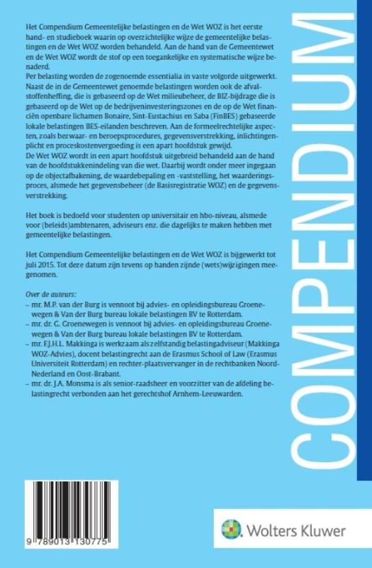 Compendium Gemeentelijke belastingen en de Wet WOZ achterkant