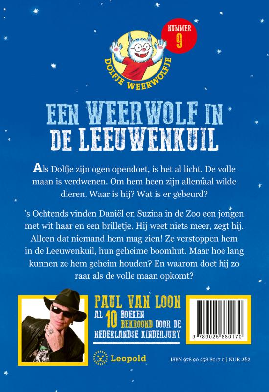 Een weerwolf in de Leeuwenkuil / Dolfje Weerwolfje / 9 achterkant