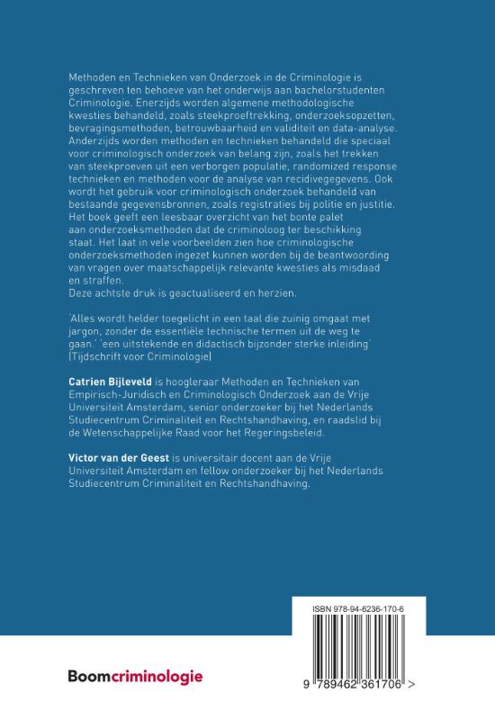 Methoden en Technieken van Onderzoek in de Criminologie / Studieboeken Criminologie & Veiligheid Methoden en Technieken van Onderzoek in de Criminologie / Studieboeken Criminologie & Veiligheid achterkant