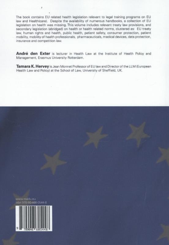 European Union Health Law achterkant