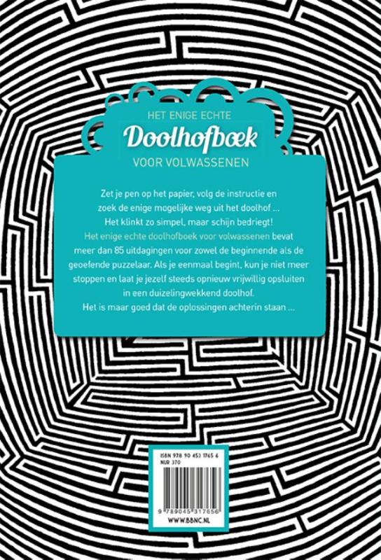 Het enige echte doolhofboek voor volwassenen achterkant