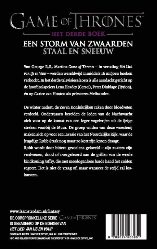 Een storm van zwaarden / Game of thrones / 3 achterkant