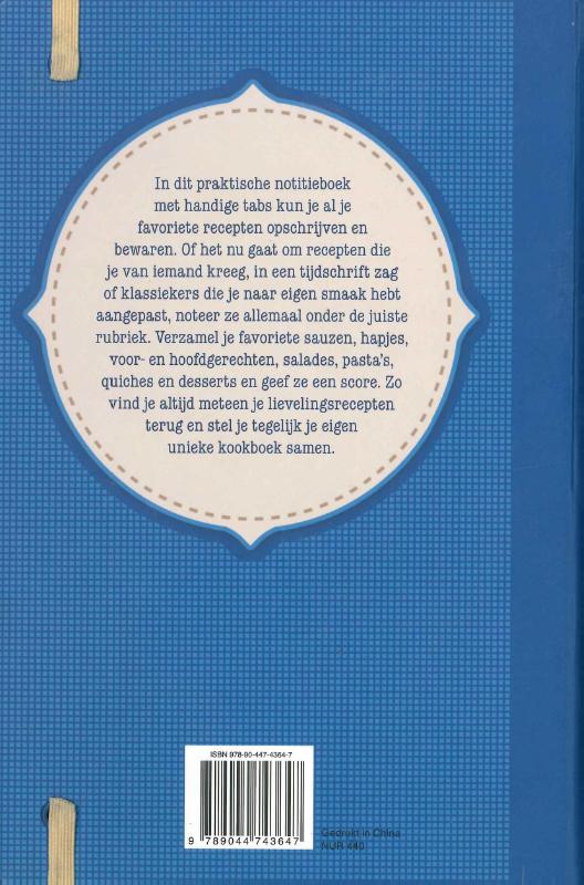Notitieboek - Mijn recepten achterkant