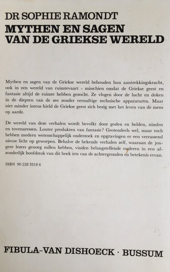 Mythen en sagen van de Griekse wereld achterkant