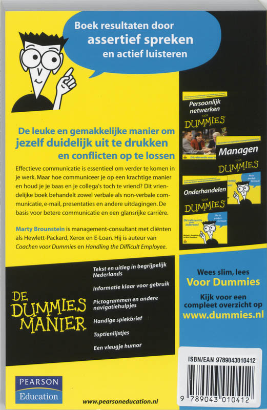 Effectief communiceren voor Dummies / Voor Dummies achterkant