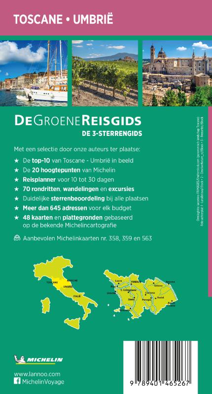 De Groene Reisgids - Toscane / Umbrië / Michelin Reisgids achterkant