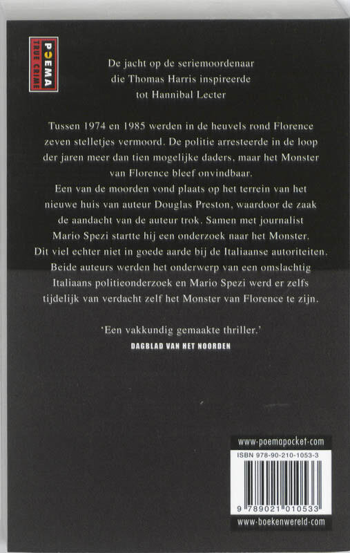 Het Monster van Florence achterkant