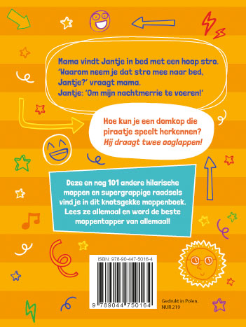 Knotsgekke moppen & raadsels voor kinderen achterkant