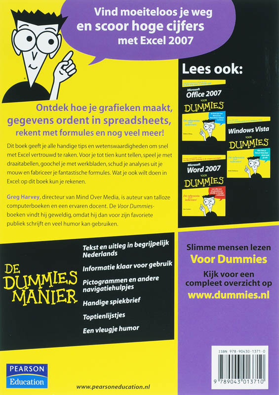 Excel 2007 voor Dummies / Voor Dummies achterkant
