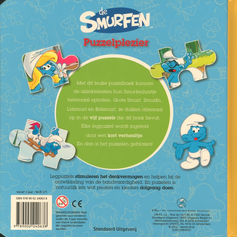 De smurfen puzzelplezier / De Smurfen achterkant