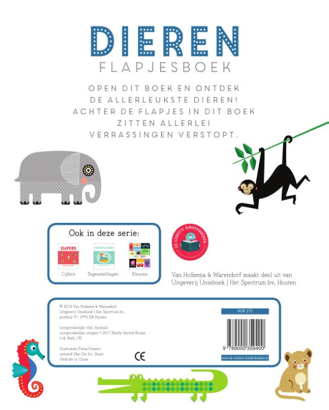 Dieren flapjesboek achterkant