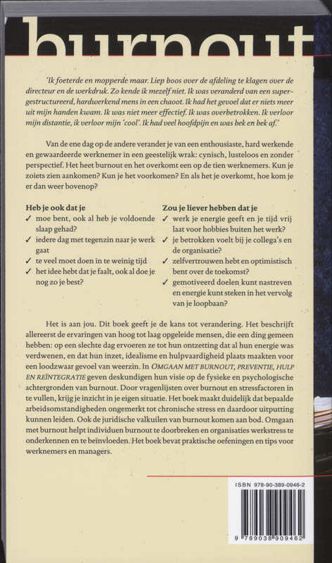Omgaan met burnout Omgaan met burnout achterkant