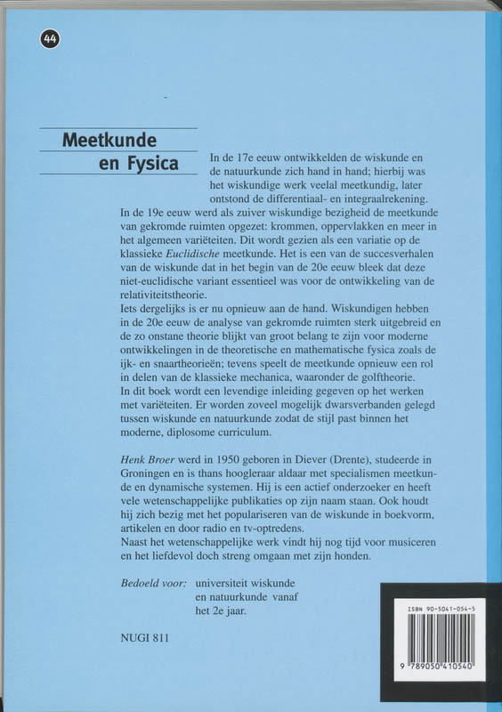 Epsilon uitgaven 44 - Meetkunde en fysica achterkant